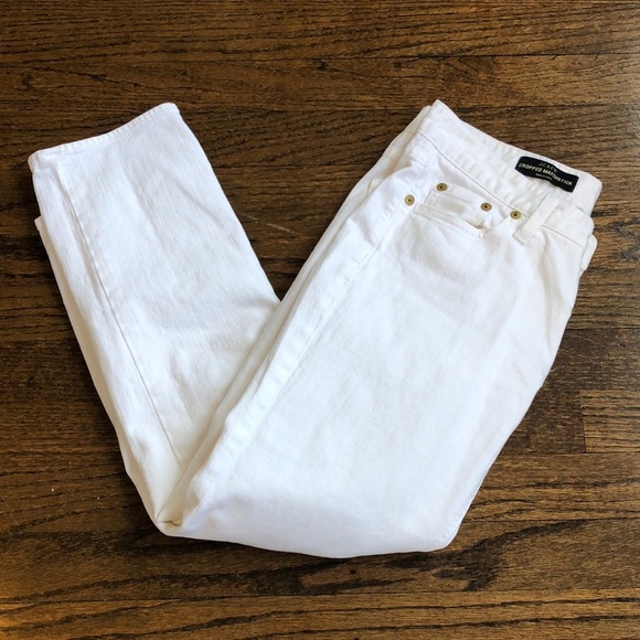 J. Crew Denim - J Crew Cropped White Matchstick Stretch Capri Cut Jeans